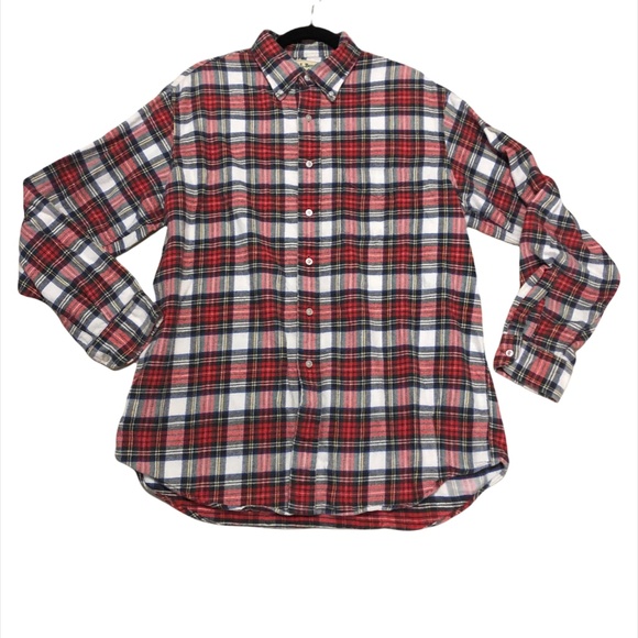 LL Bean Men's Scotch Plaid Flannel Shirt, Traditional Fit, Size Large - Picture 3 of 5